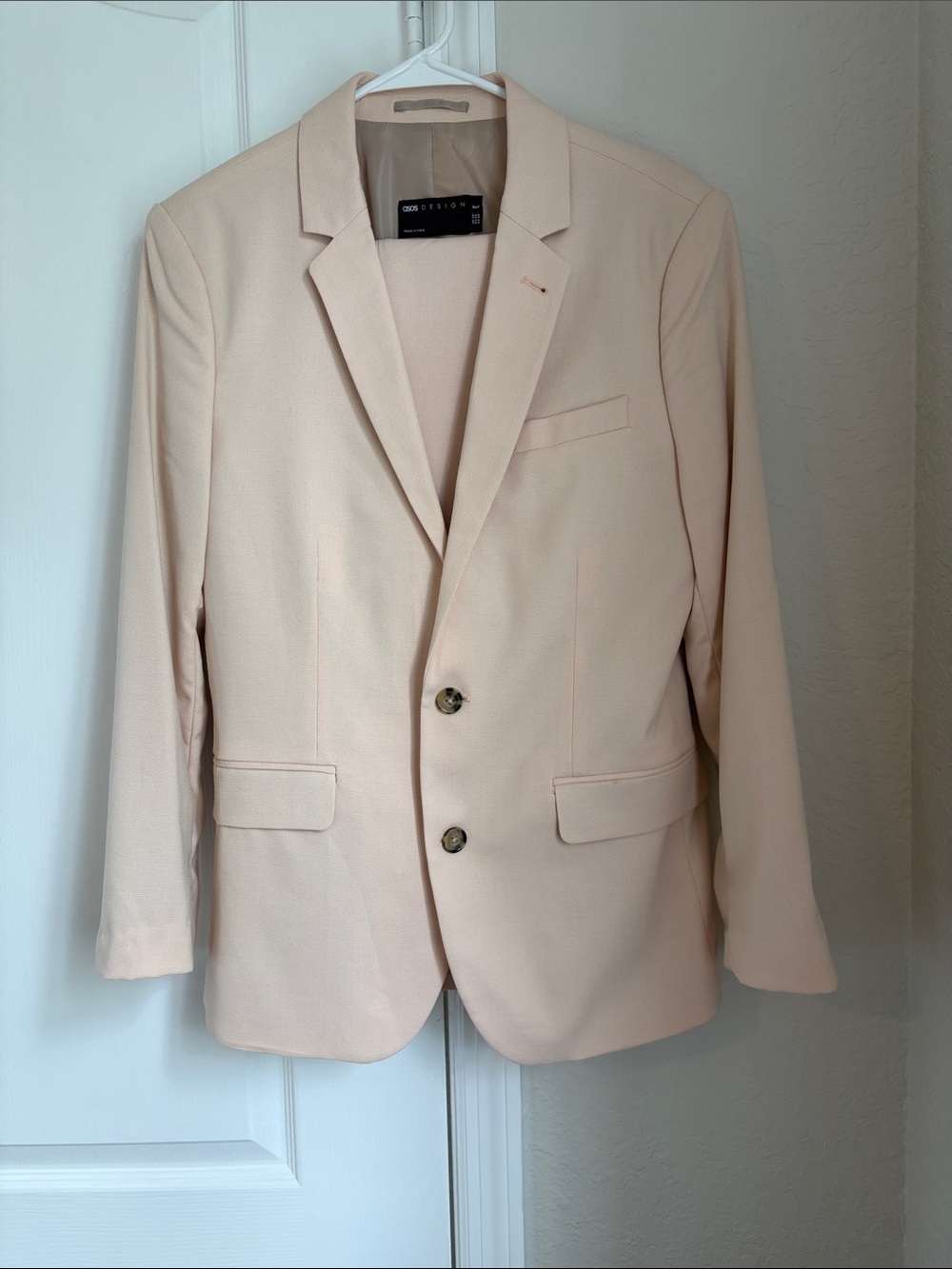 Asos Wedding Suit. Pastel Beige Color